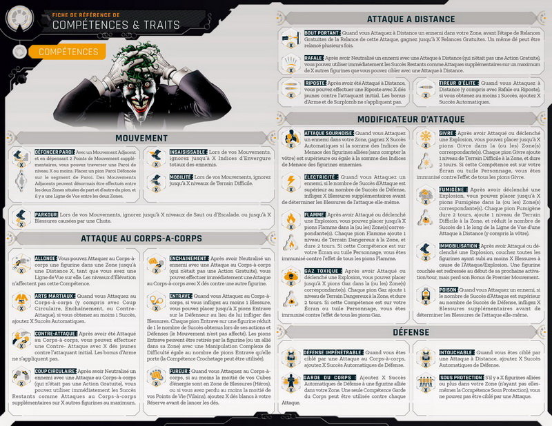 Batman : Gotham City Chronicles - Aide de jeu (compétences et traits)
